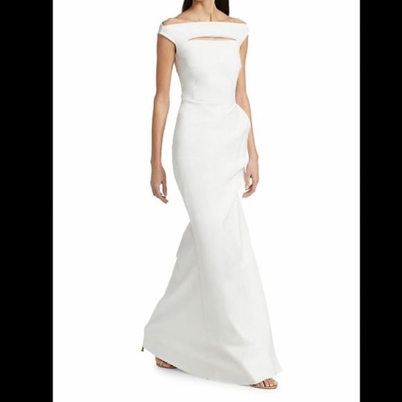 NWT Chiara Boni La Petite Robe Melania Off-The-Shoulder Cutout Sheath Dress $995 - Picture 3 of 8